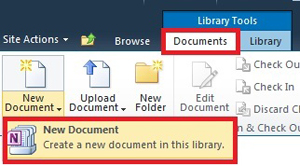 New Notebook in SharePoint