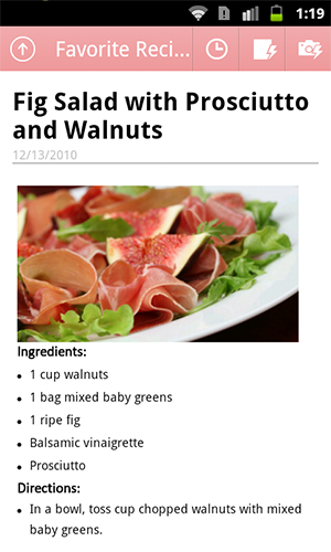 OneNote for Android app screenshot