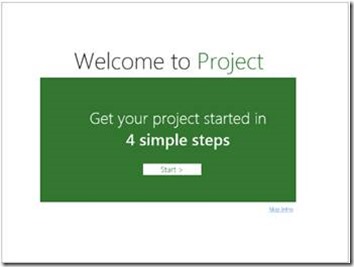 "Welcome to Project" welcome screen