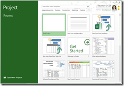 Project Template page