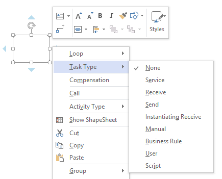 Changing the task type Changing the task type
