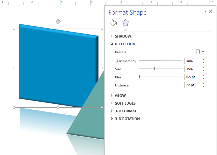 Applying effects to a shape Applying effects to a shape