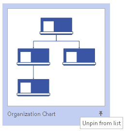 Visio start template unpin Visio start template unpin