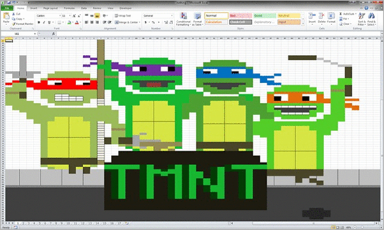Teenage Mutant Ninja Turtles in Excel