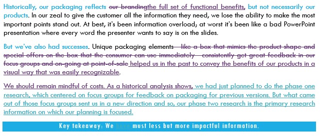 Screenshot of a document with tracked changes in All Markup view