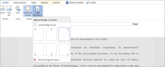 header and footer options