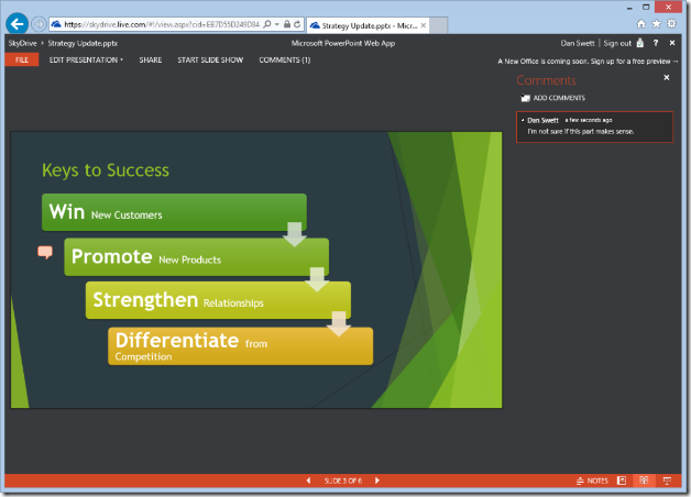 comment feature in webapp