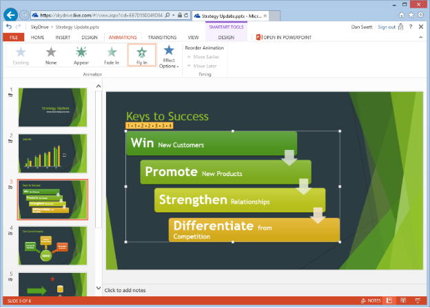 Animation tools in webapp