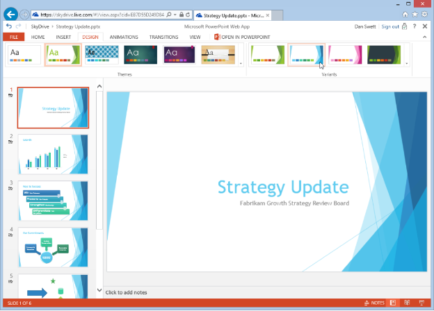 presentations in webapp