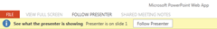 PresentOnline4 notification banner within powerpoint