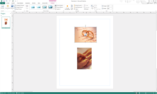 Ring pictures in publisher