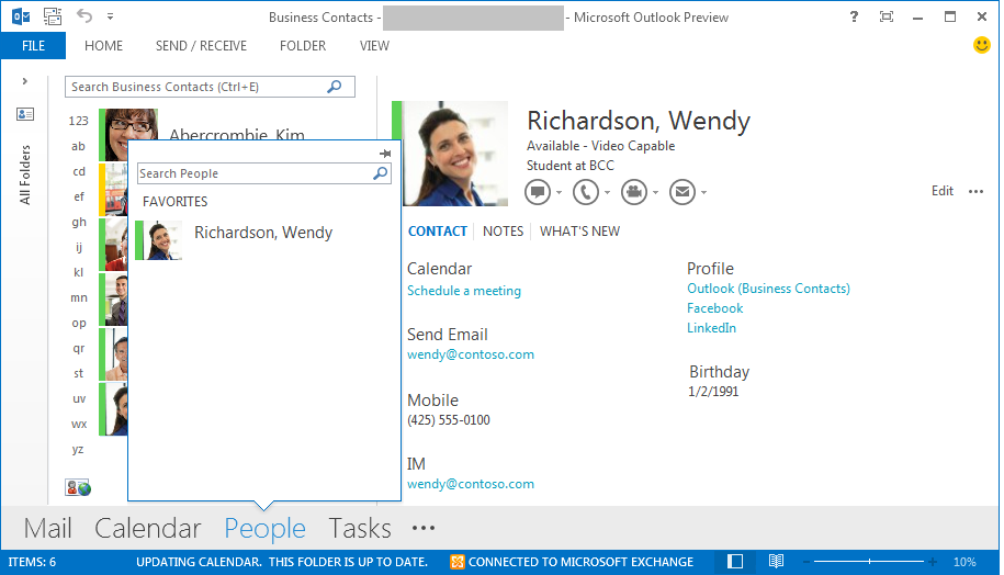 Single Profile Search: Favorites