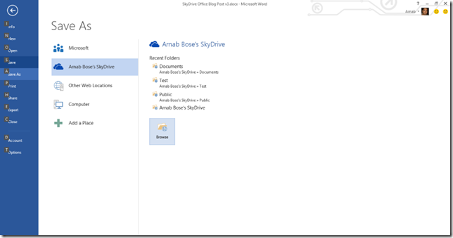 image of saving to skydrive