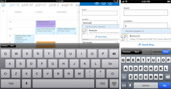 on-screen keyboard is displayed typing a location into the location field