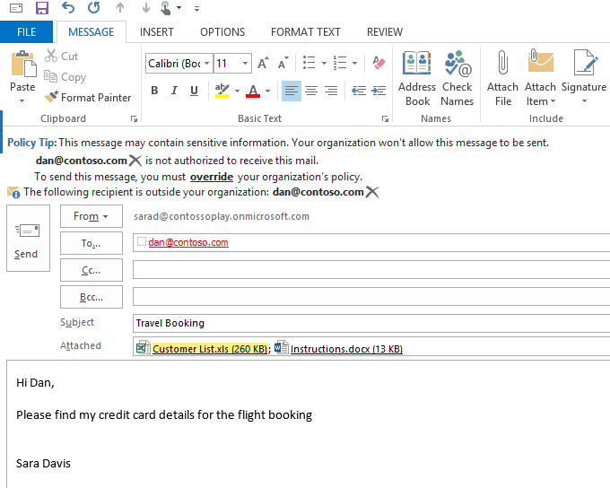in an email drafting state a notification banner is displayed