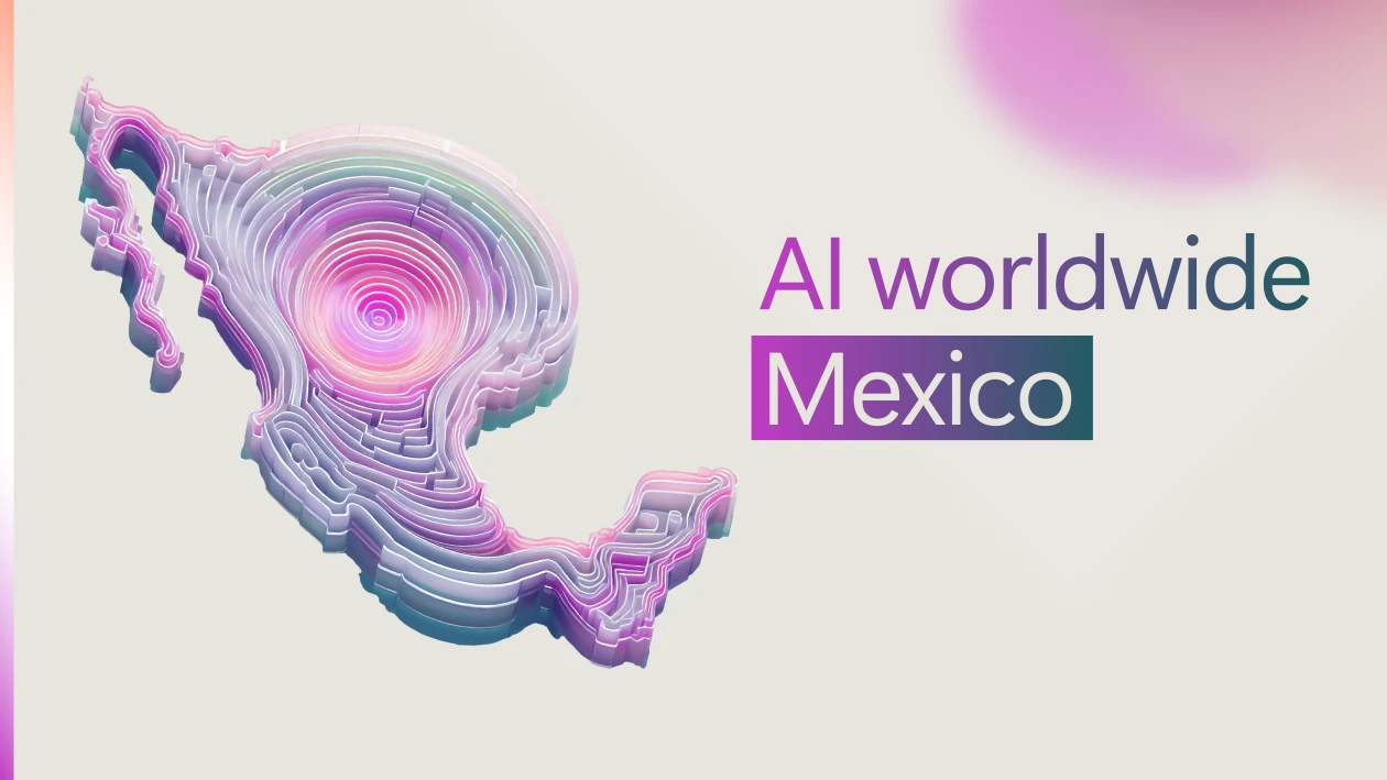 A decorative image with text reading "AI worldwide Mexico."