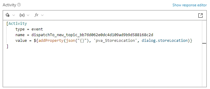 Pass inputs to a Power Virtual Agents bot skill topic in Composer