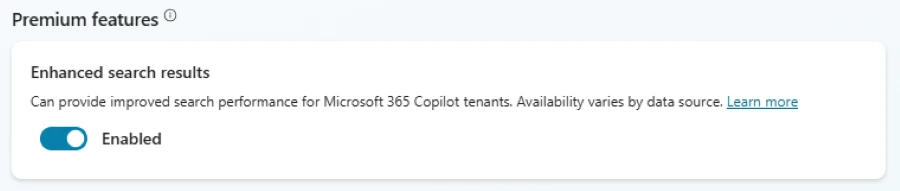 A screenshot showing the Enhanced Search Results option
