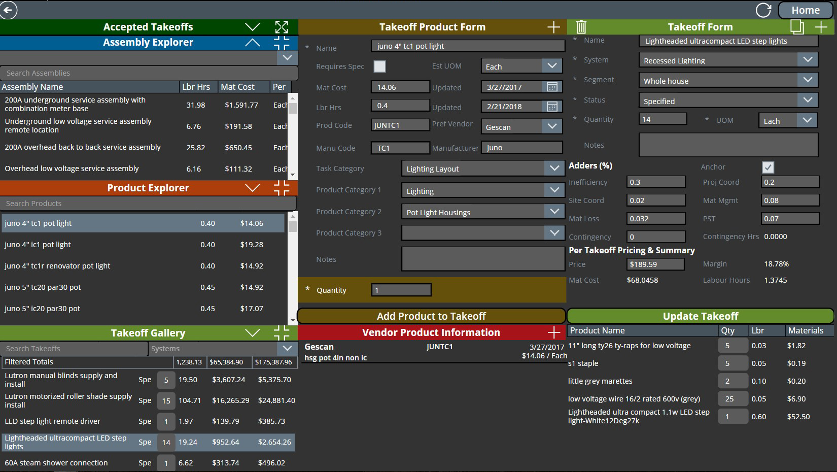 Estimator app screenshot