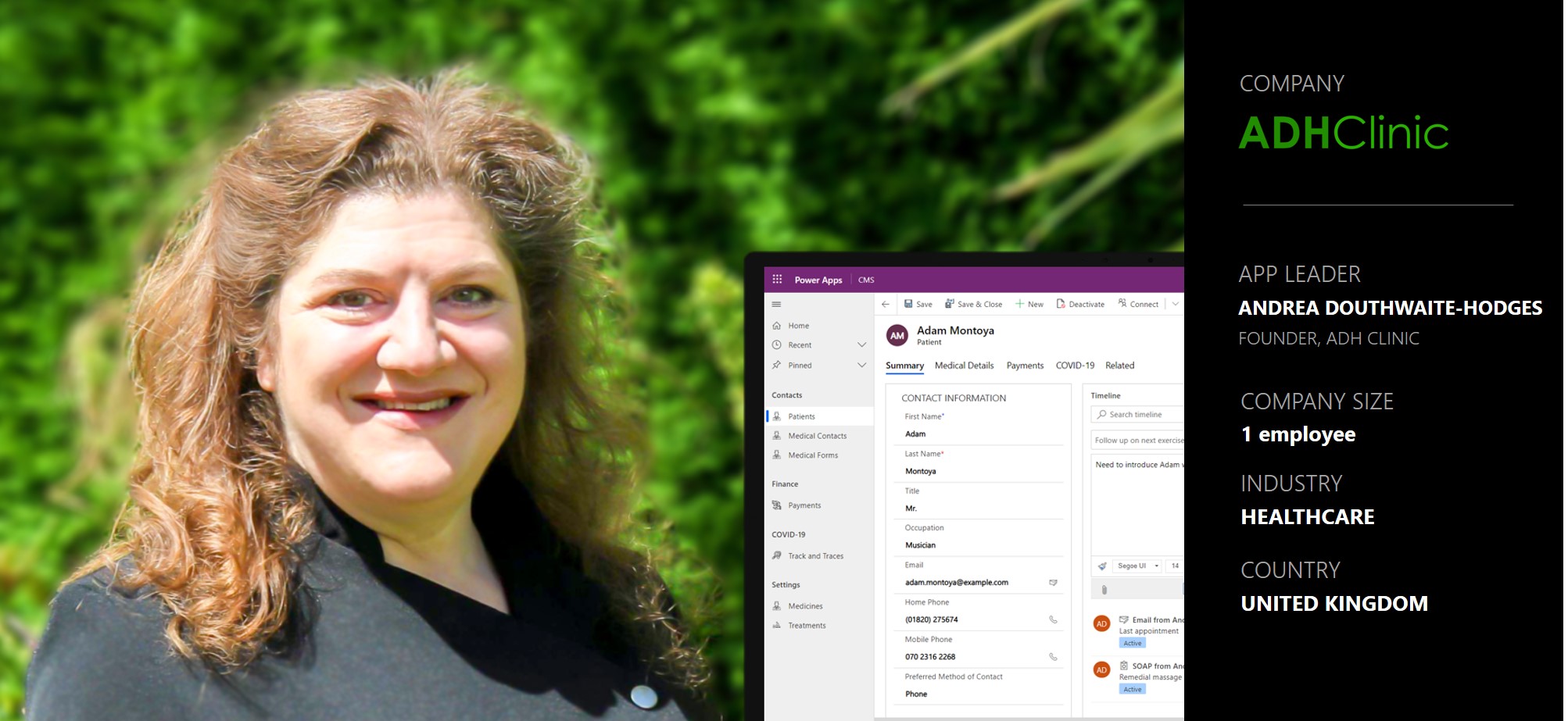 Banner image for story with photo, screenshot and company information