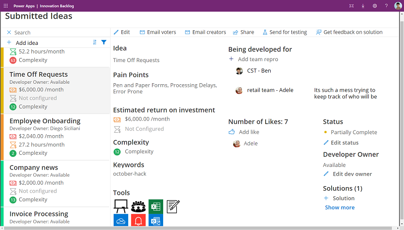 Innovation Backlog - Browse Ideas