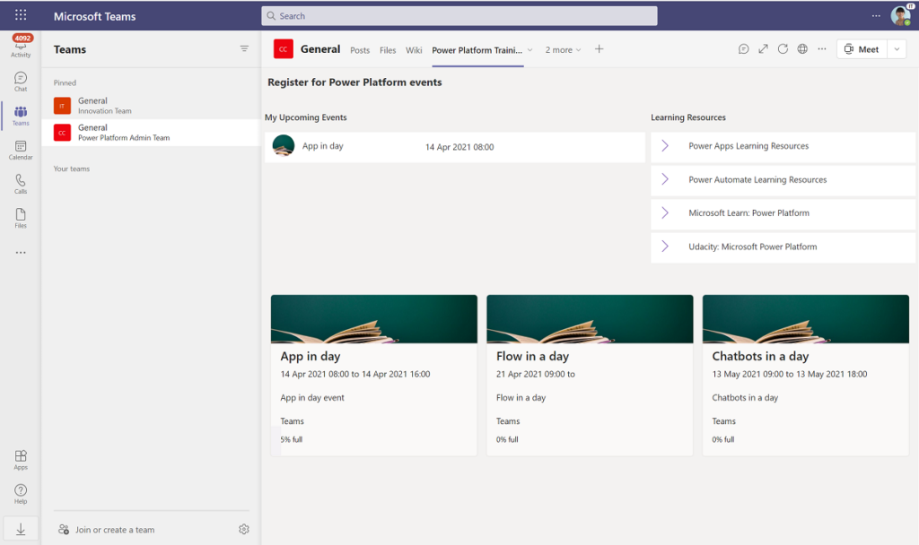 CoE Starter Kit - Register for training events