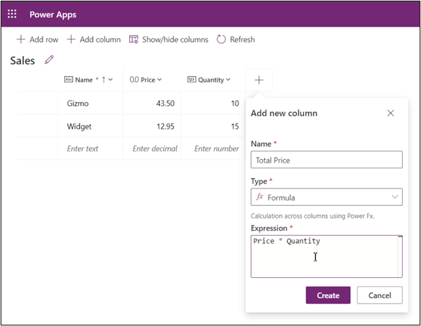 Power Fx expressions