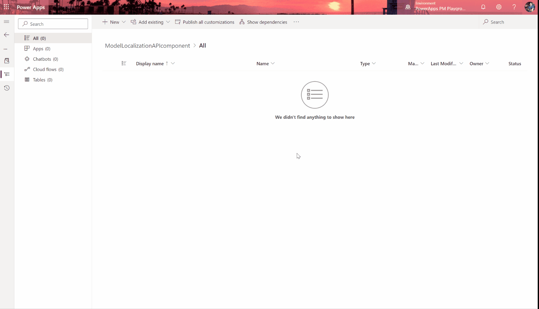 Adding code component to a Custom page AddLocalizationComponentCustomPage