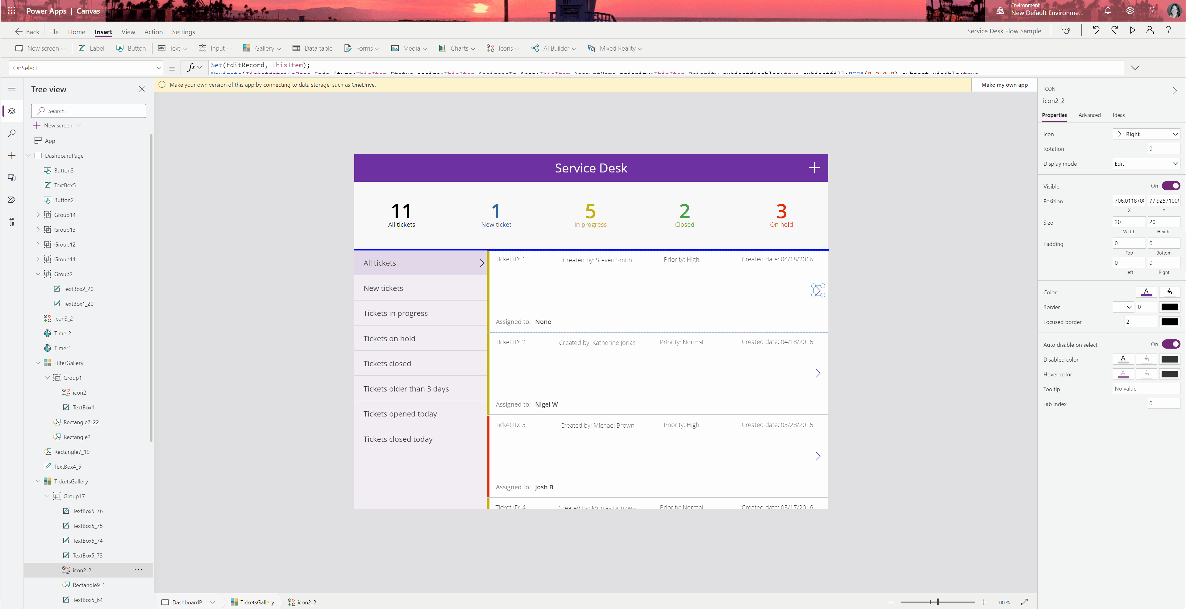 A animated gif of someone clicking the new Power Automate button in the left rail, opening the Power Automate Pane, clicking the Create new flow button, opening the new flow designer modal, and creating and saving a new flow which uses the notifications action.
