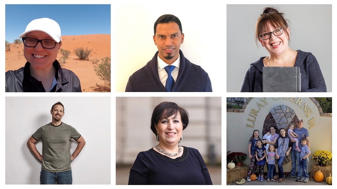 Collage of six profile pictures - Jacqui Peck, Nashwin Shannick, Derek Lichtenwalner Jayne Smith, Sheryl Netley, Nick Gill, Kiewitz,