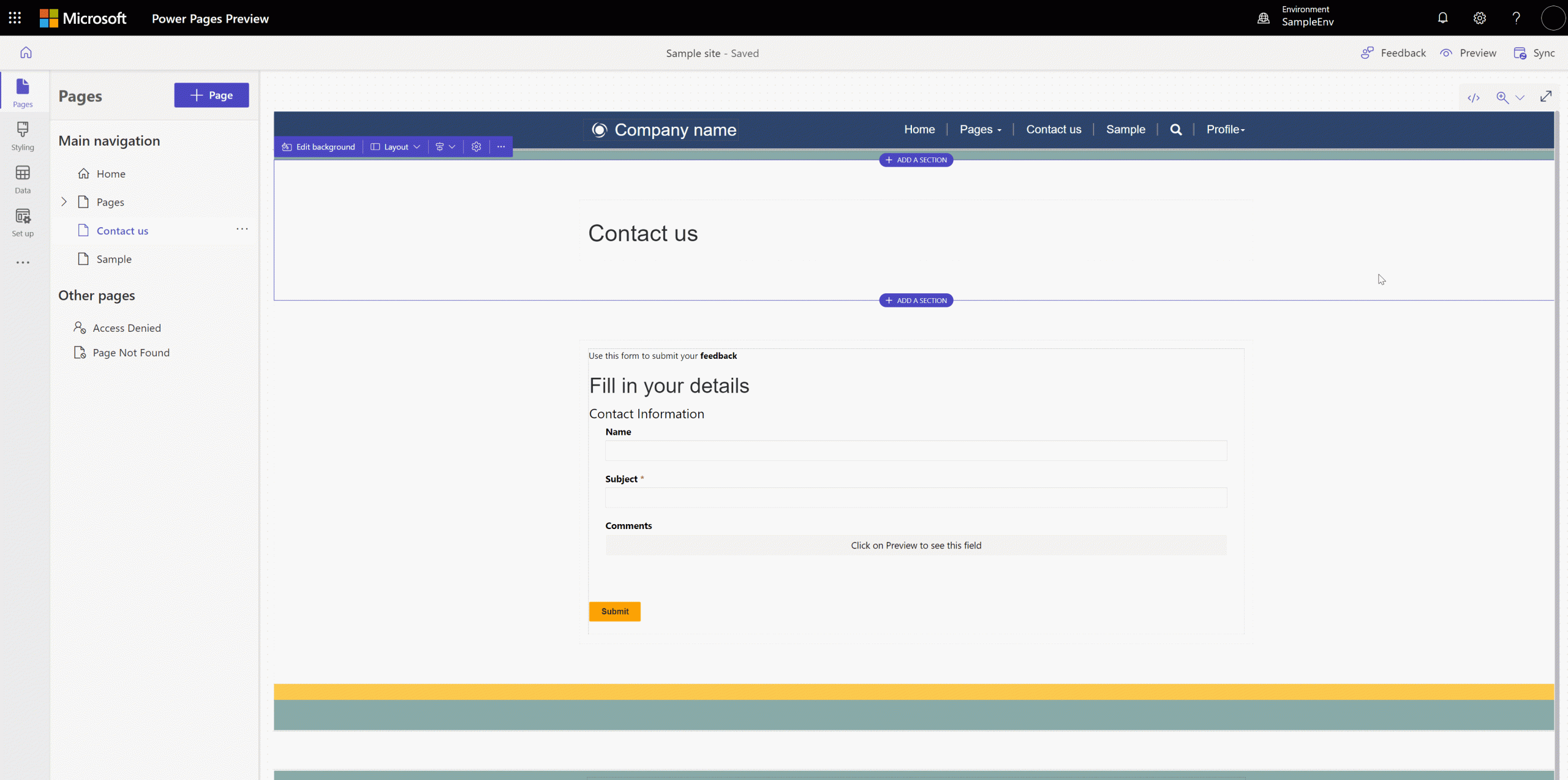 Editing field's configurations: label, making it required, adding a description, and validations