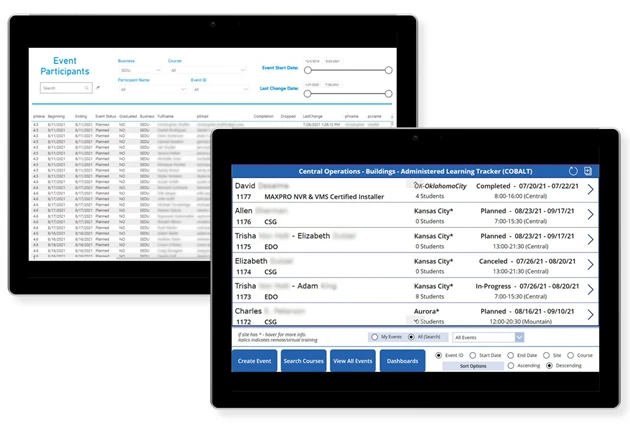 Screen of COBALT - the Power Apps app developed