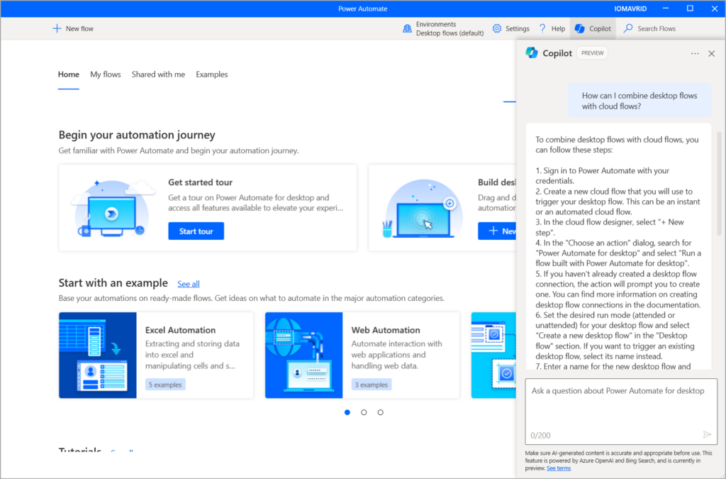 Copilot generative answers