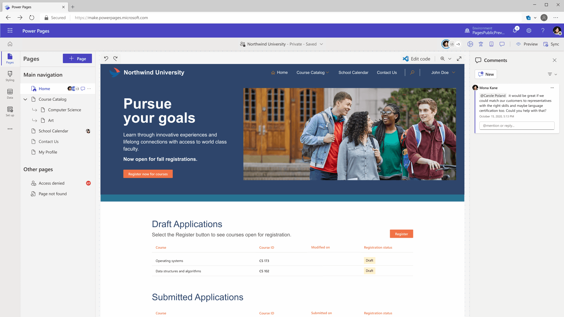 graphical user interface, website