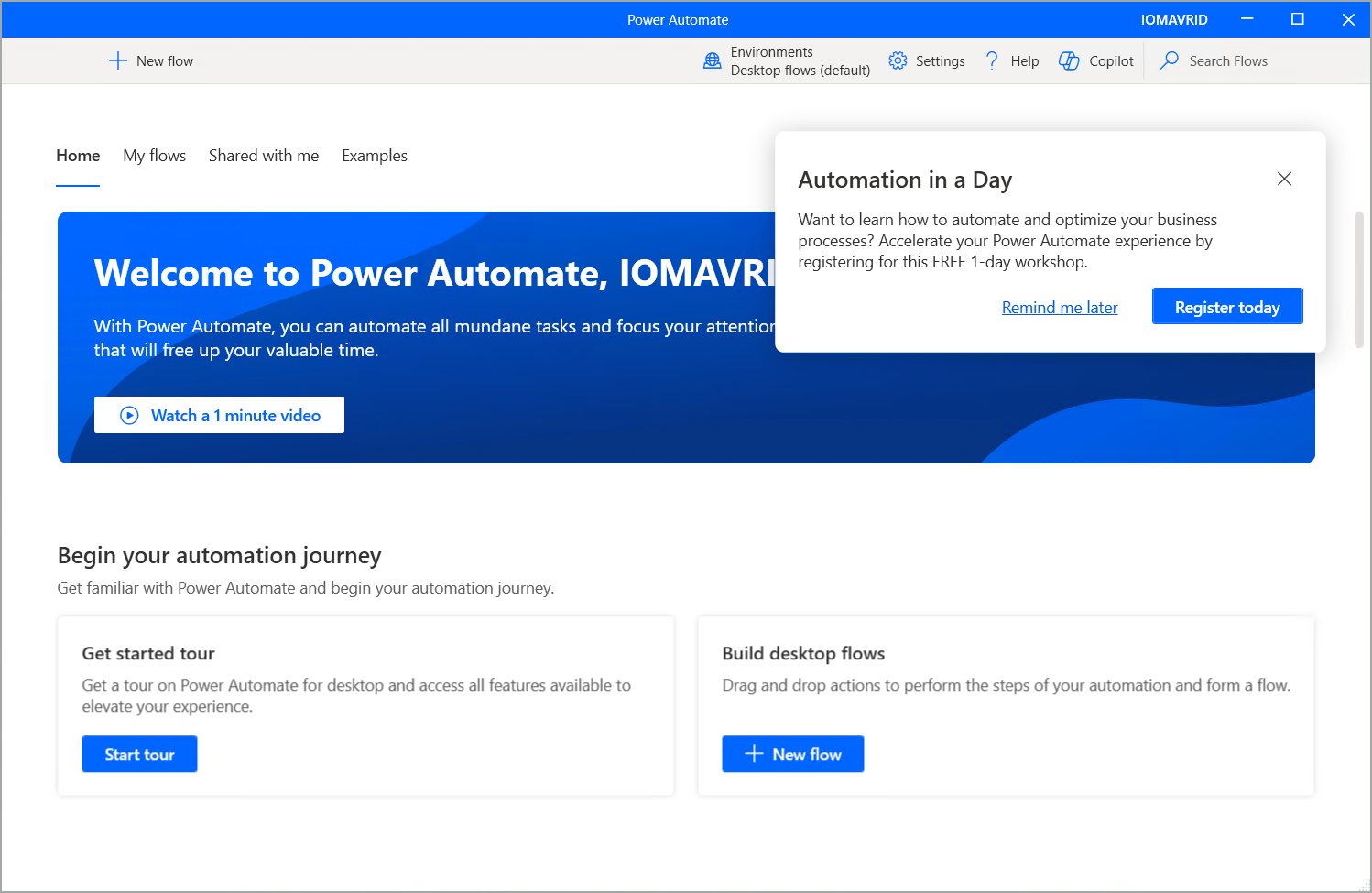 Automation in a Day notification