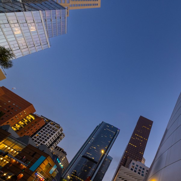 Upward angle of tall buildings