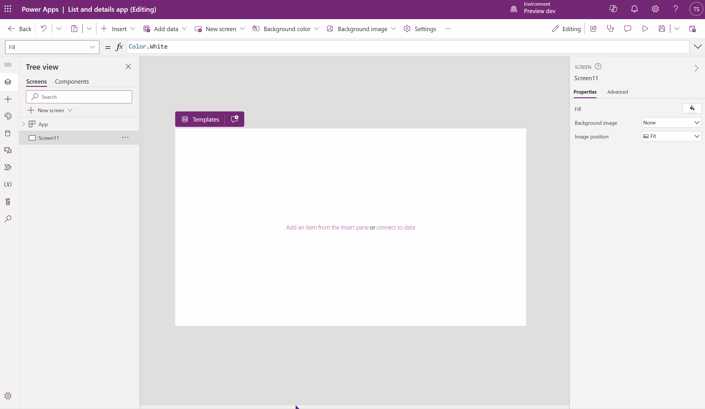 A gif of the canvas studio where the maker uses inline actions to work with Copilot and data in a gallery