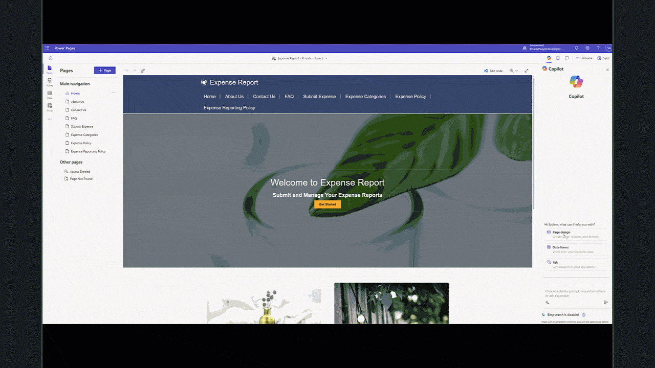 Create theme with Copilot