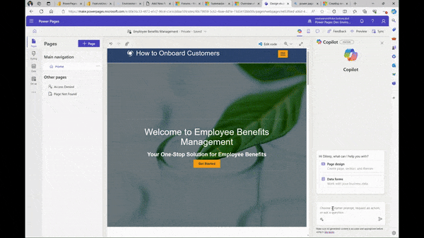 GIF showcasing FAQ webpage generation from a document uploaded to SharePoint