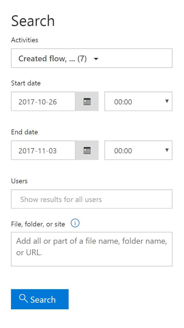 Microsoft Flow audit events now available in Office 365 Security & Compliance Center