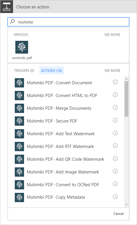 Muhimbi Flow Actions Muhimbi Flow Actions