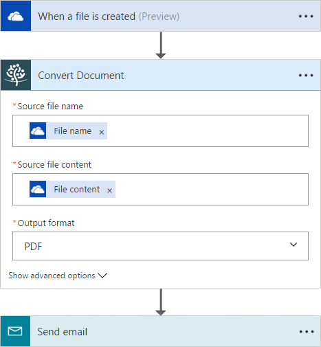 Convert Document Flow Action Convert Document Flow Action