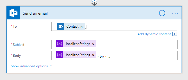 Referencing properties of object variable in email subject and body