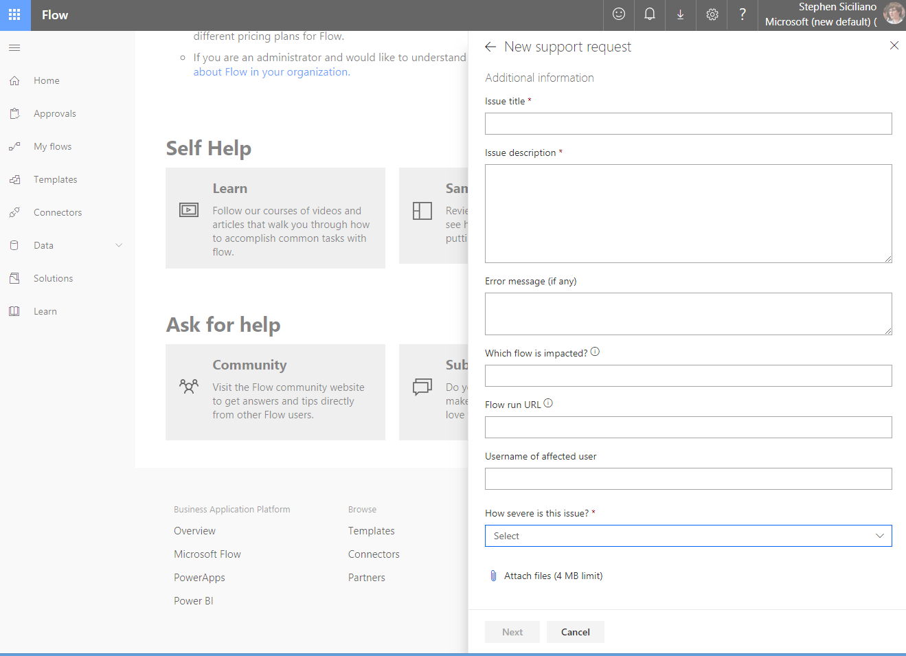 Support request details