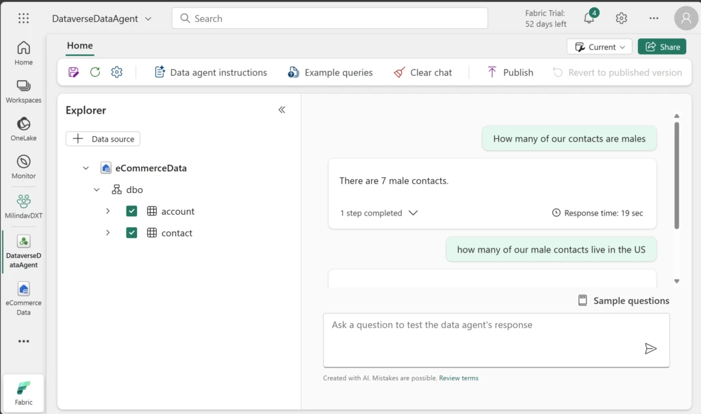 Dataverse Data Agent