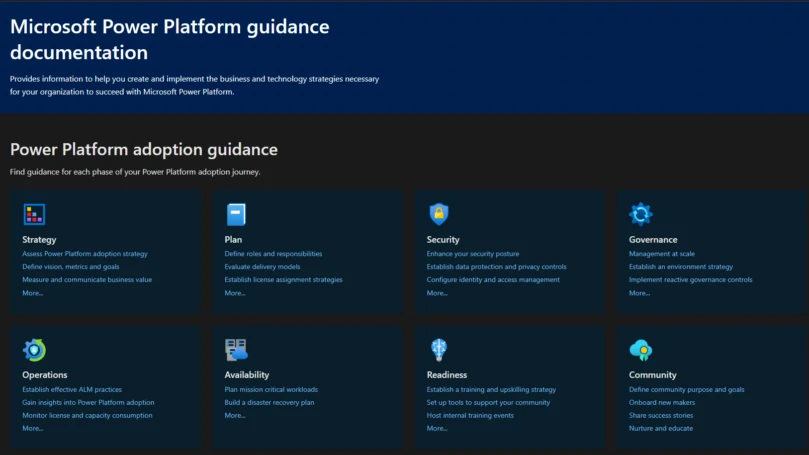 Power Platform adoption guidance - illustrative