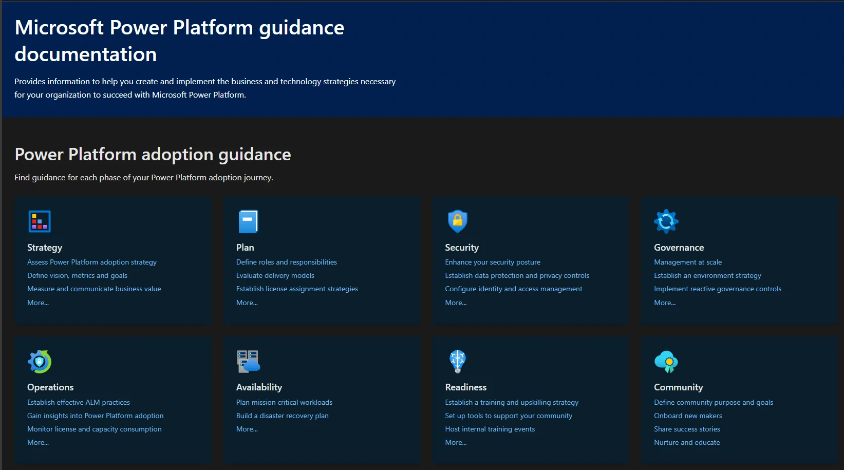 Power Platform adoption guidance - illustrative