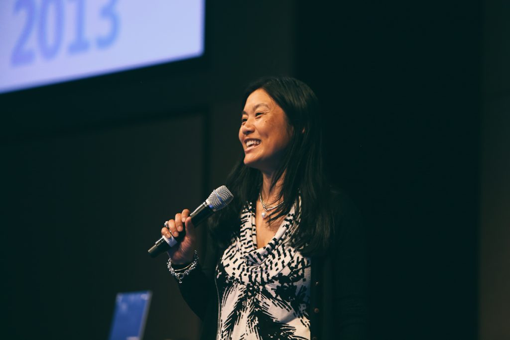 a person standing on a stage