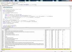 Screenshot of a SQL Query of Pullman Text Database
