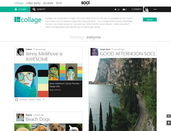 Collage experience on Socl